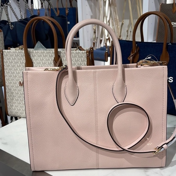 Michael Kors Bag Shoulder Bag Mirella Md Ew Tote Bag Powder Blush Multi Leather - Picture 5 of 12